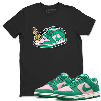 Dunk Low Medium Soft Pink Malachite shirt to match jordans Dropped Ice Cream sneaker tees Dunk Medium Soft Pink Malachite SNRT Sneaker Release Tees unisex cotton Black 1 crew neck shirt