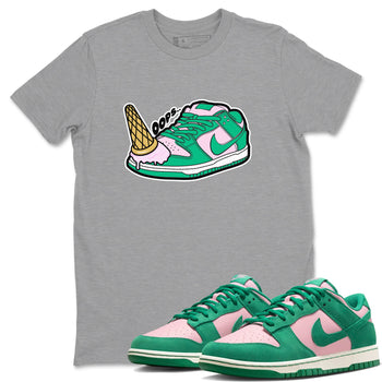 Dunk Low Medium Soft Pink Malachite shirt to match jordans Dropped Ice Cream sneaker tees Dunk Medium Soft Pink Malachite SNRT Sneaker Release Tees unisex cotton Heather Grey 1 crew neck shirt