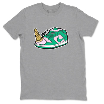 Dunk Low Medium Soft Pink Malachite shirt to match jordans Dropped Ice Cream sneaker tees Dunk Medium Soft Pink Malachite SNRT Sneaker Release Tees unisex cotton Heather Grey 2 crew neck shirt