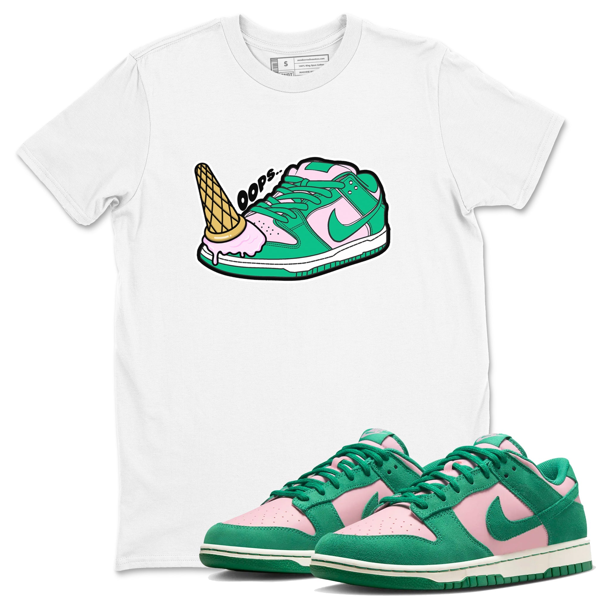 Dunk Low Medium Soft Pink Malachite shirt to match jordans Dropped Ice Cream sneaker tees Dunk Medium Soft Pink Malachite SNRT Sneaker Release Tees unisex cotton White 1 crew neck shirt