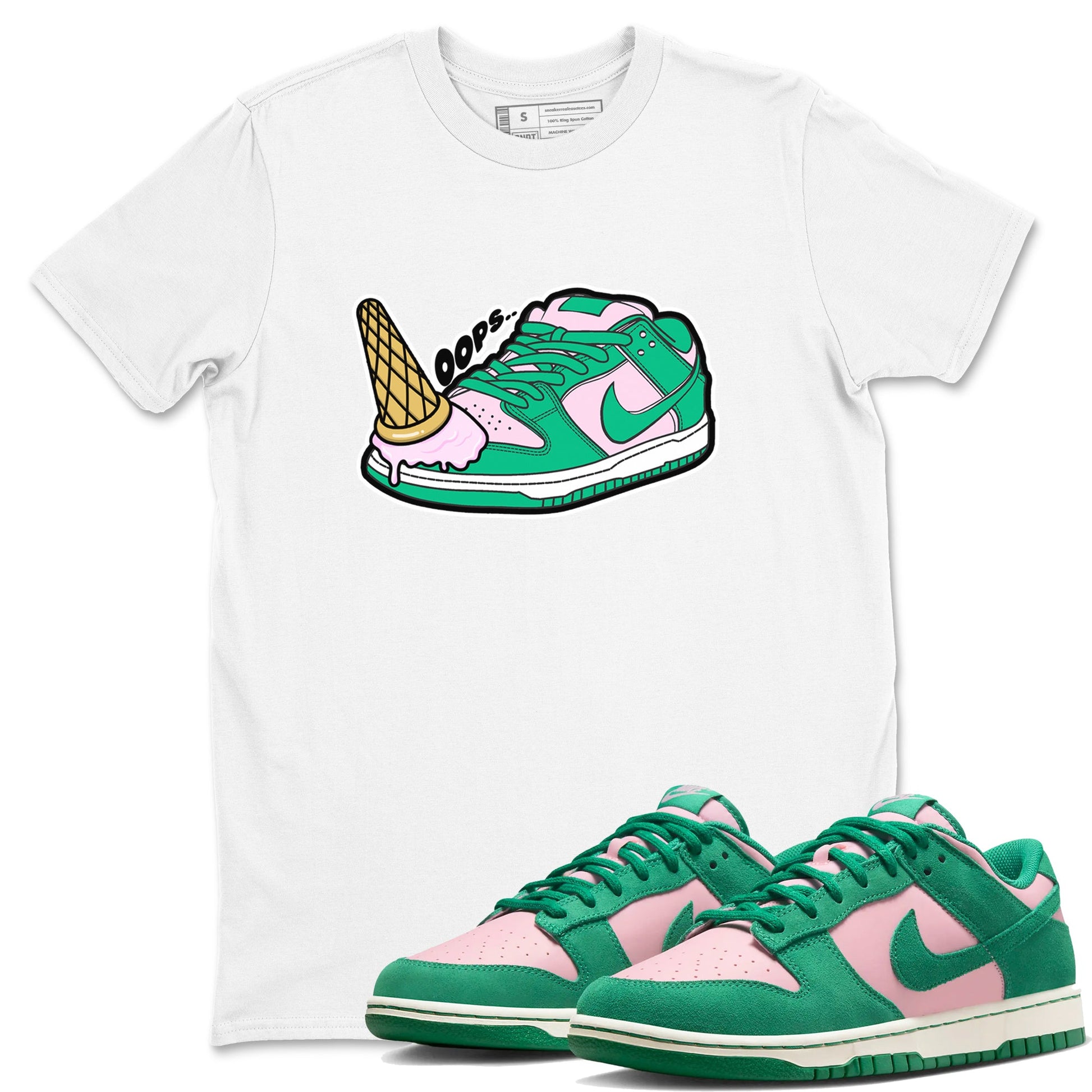 Dunk Low Medium Soft Pink Malachite shirt to match jordans Dropped Ice Cream sneaker tees Dunk Medium Soft Pink Malachite SNRT Sneaker Release Tees unisex cotton White 1 crew neck shirt
