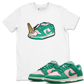 Dunk Low Medium Soft Pink Malachite shirt to match jordans Dropped Ice Cream sneaker tees Dunk Medium Soft Pink Malachite SNRT Sneaker Release Tees unisex cotton White 1 crew neck shirt