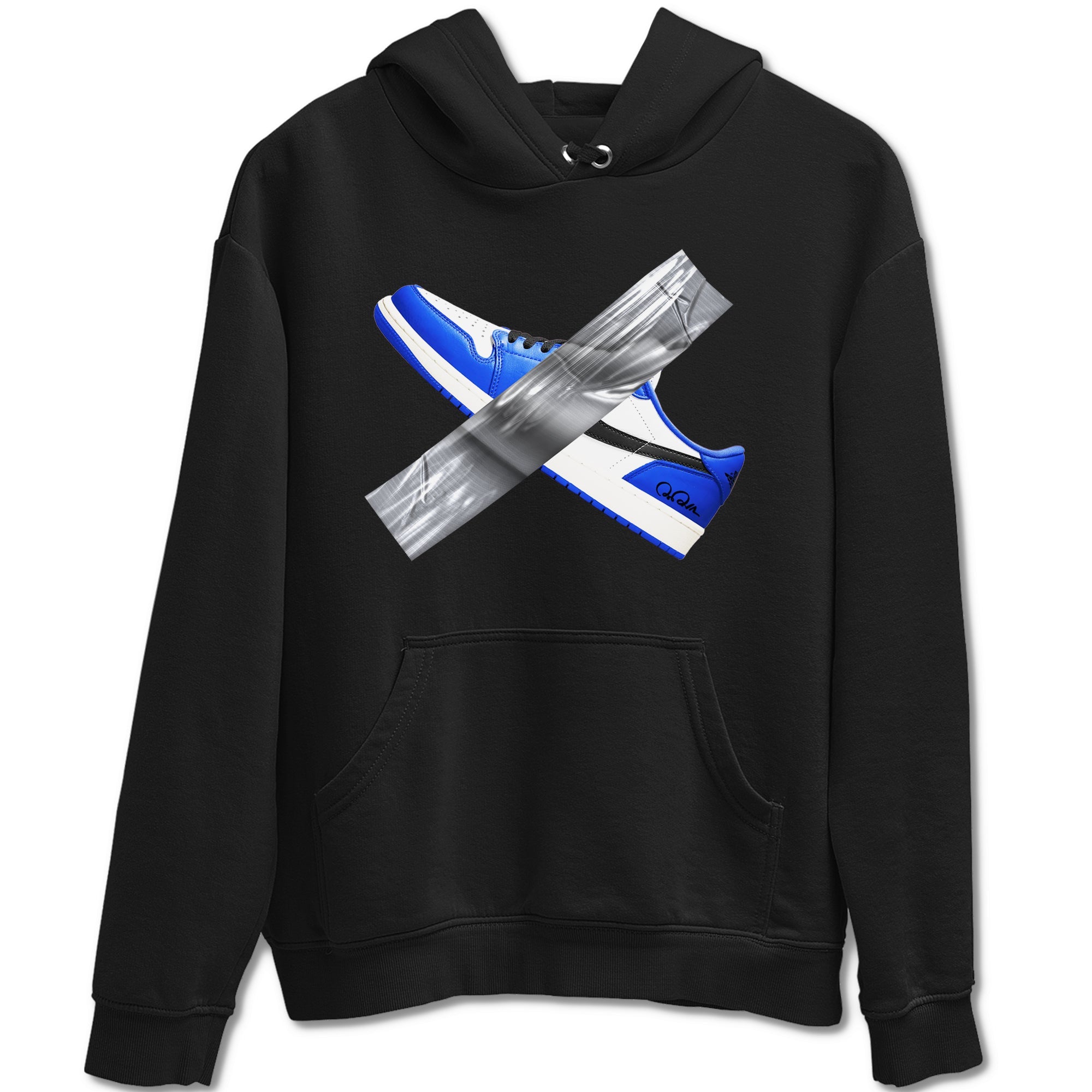 AJ1 Game Royal shirt to match jordans Duct Tape sneaker tees Air Jordan 1 Game Royal SNRT Sneaker Release Tees unisex cotton Black 2 crew neck shirt