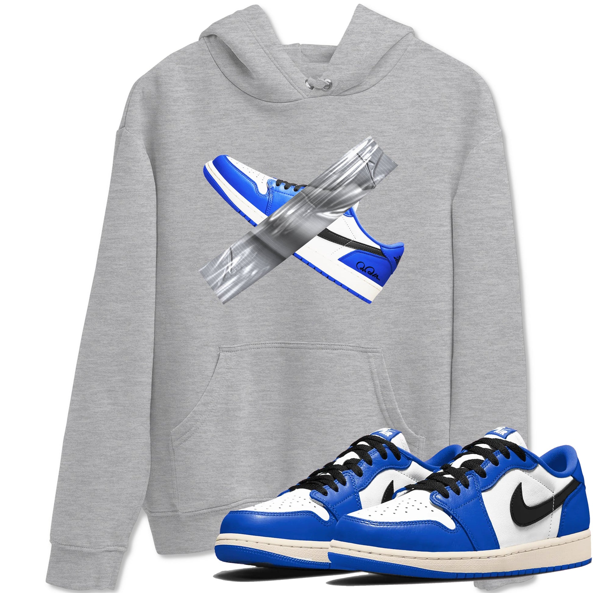 AJ1 Game Royal shirt to match jordans Duct Tape sneaker tees Air Jordan 1 Game Royal SNRT Sneaker Release Tees unisex cotton Heather Grey 1 crew neck shirt