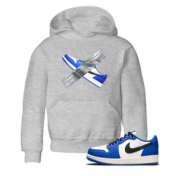 AJ1 Game Royal shirt to match jordans Duct Tape sneaker tees Air Jordan 1 Game Royal SNRT sneaker release tees baby toddler Heather Grey 1 cotton Shirt