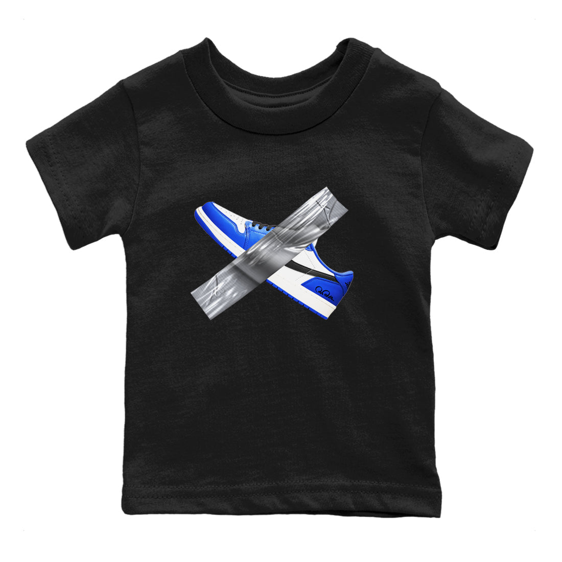 AJ1 Game Royal shirt to match jordans Duct Tape sneaker tees Air Jordan 1 Game Royal SNRT sneaker release tees baby toddler Black 2 cotton Shirt