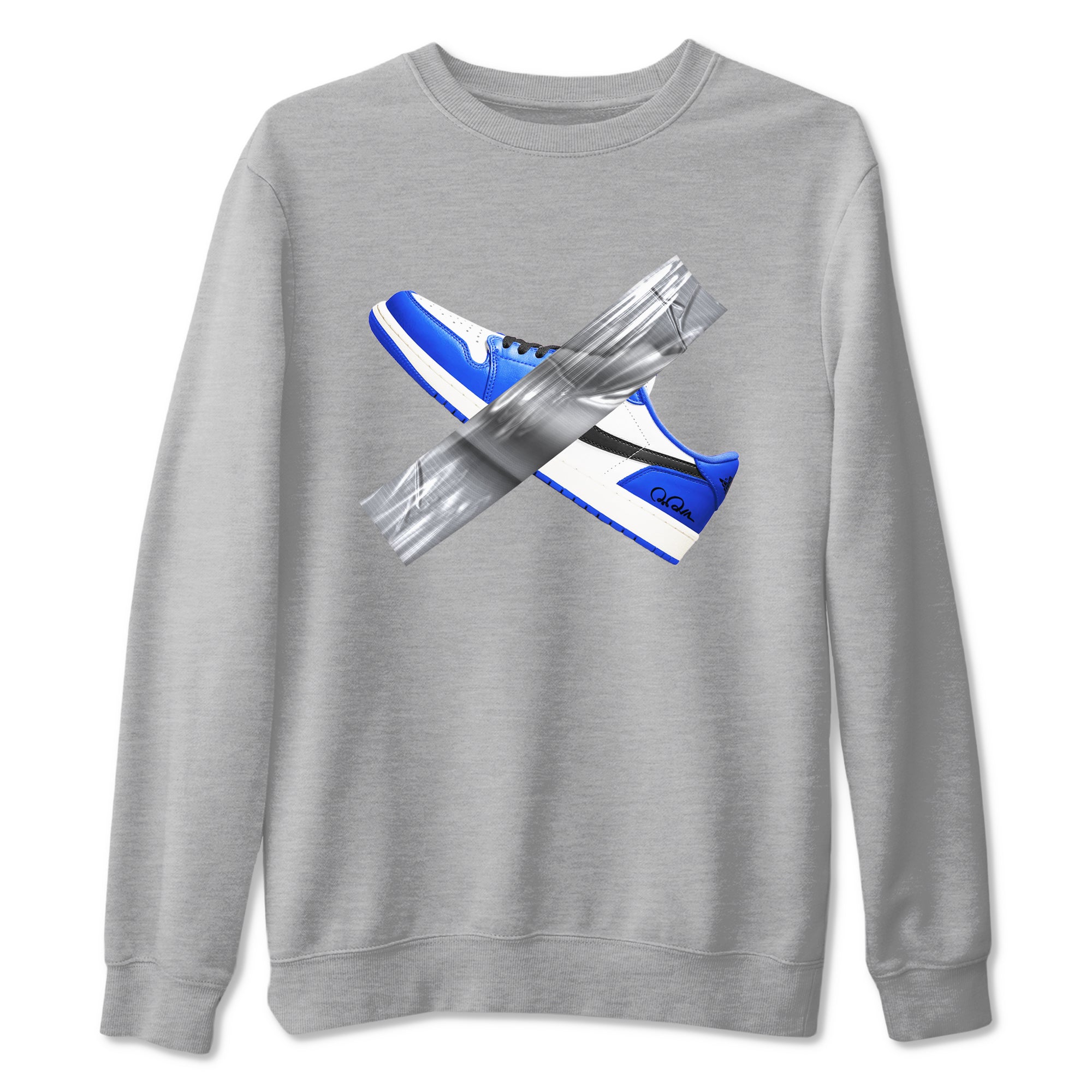 AJ1 Game Royal shirt to match jordans Duct Tape sneaker tees Air Jordan 1 Game Royal SNRT Sneaker Release Tees unisex cotton Heather Grey 2 crew neck shirt