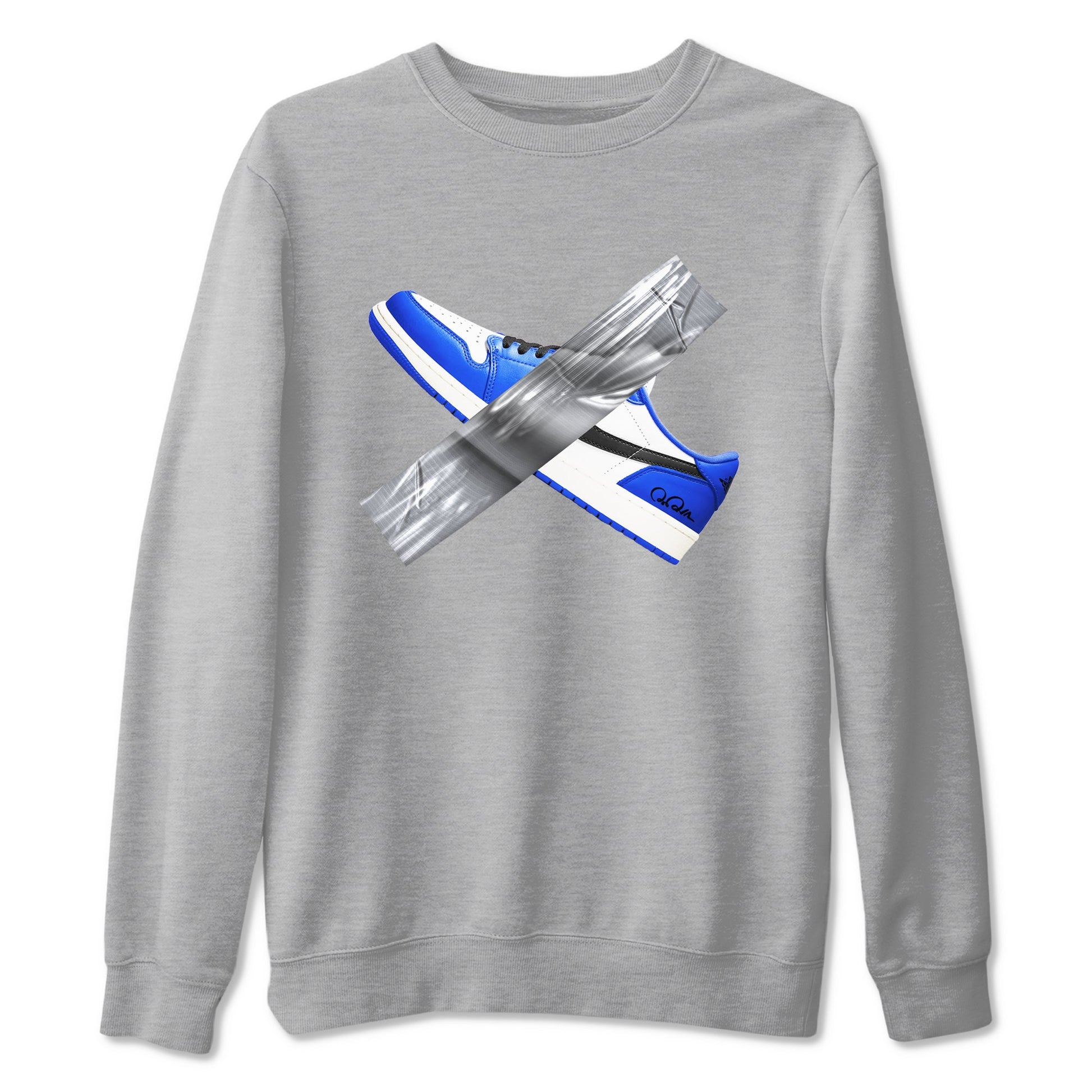 AJ1 Game Royal shirt to match jordans Duct Tape sneaker tees Air Jordan 1 Game Royal SNRT Sneaker Release Tees unisex cotton Heather Grey 2 crew neck shirt