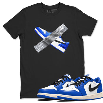 AJ1 Game Royal shirt to match jordans Duct Tape sneaker tees Air Jordan 1 Game Royal SNRT Sneaker Release Tees unisex cotton Black 1 crew neck shirt