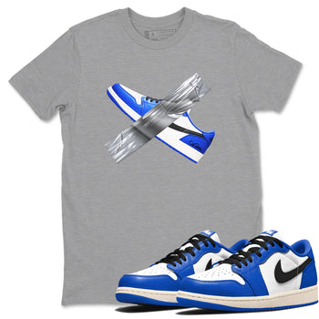 AJ1 Game Royal shirt to match jordans Duct Tape sneaker tees Air Jordan 1 Game Royal SNRT Sneaker Release Tees unisex cotton Heather Grey 1 crew neck shirt