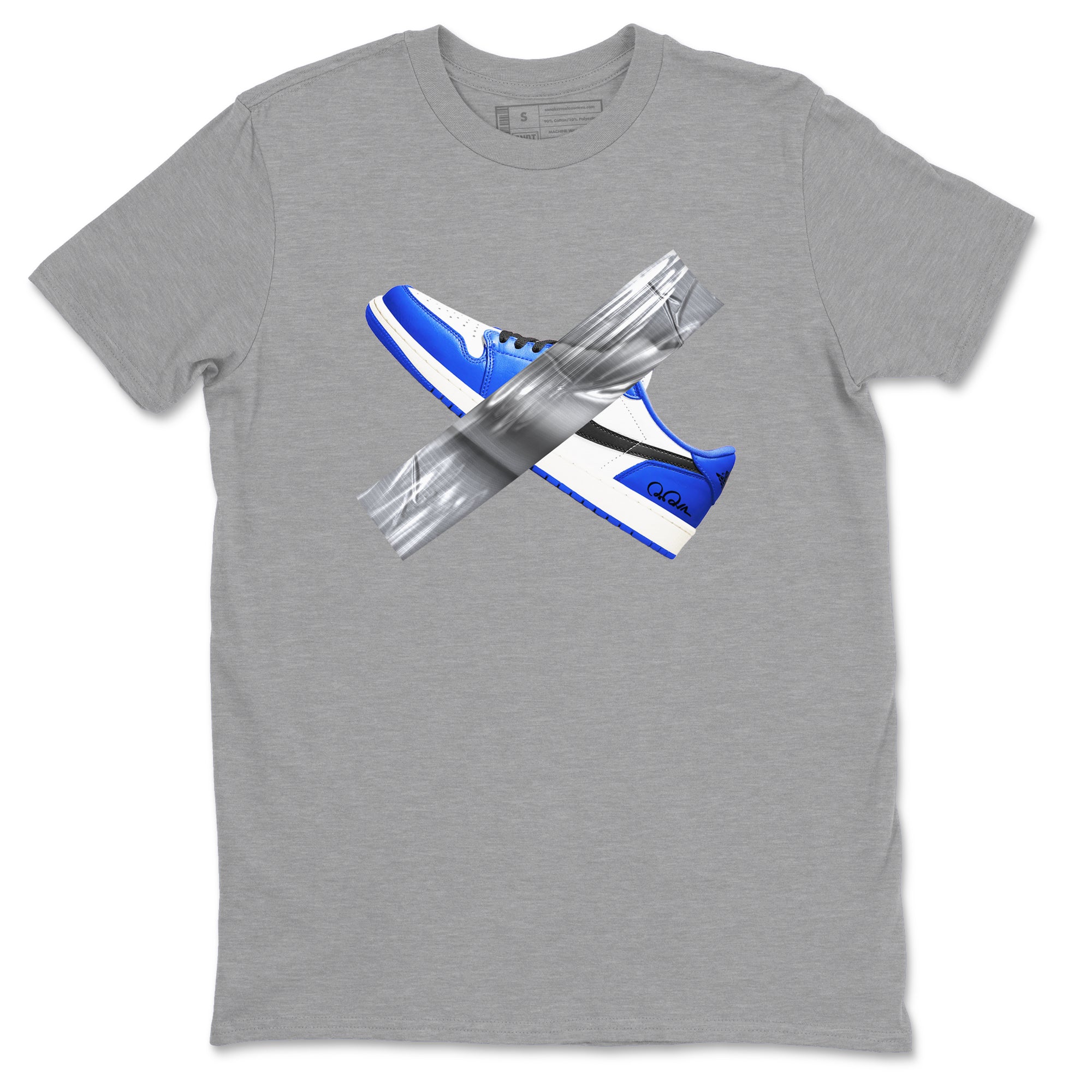 AJ1 Game Royal shirt to match jordans Duct Tape sneaker tees Air Jordan 1 Game Royal SNRT Sneaker Release Tees unisex cotton Heather Grey 2 crew neck shirt