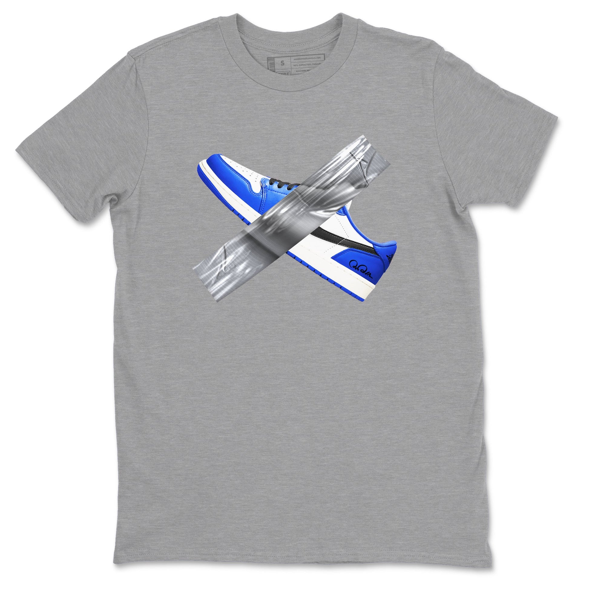 AJ1 Game Royal shirt to match jordans Duct Tape sneaker tees Air Jordan 1 Game Royal SNRT Sneaker Release Tees unisex cotton Heather Grey 2 crew neck shirt