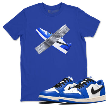 AJ1 Game Royal shirt to match jordans Duct Tape sneaker tees Air Jordan 1 Game Royal SNRT Sneaker Release Tees unisex cotton Royal Blue 1 crew neck shirt