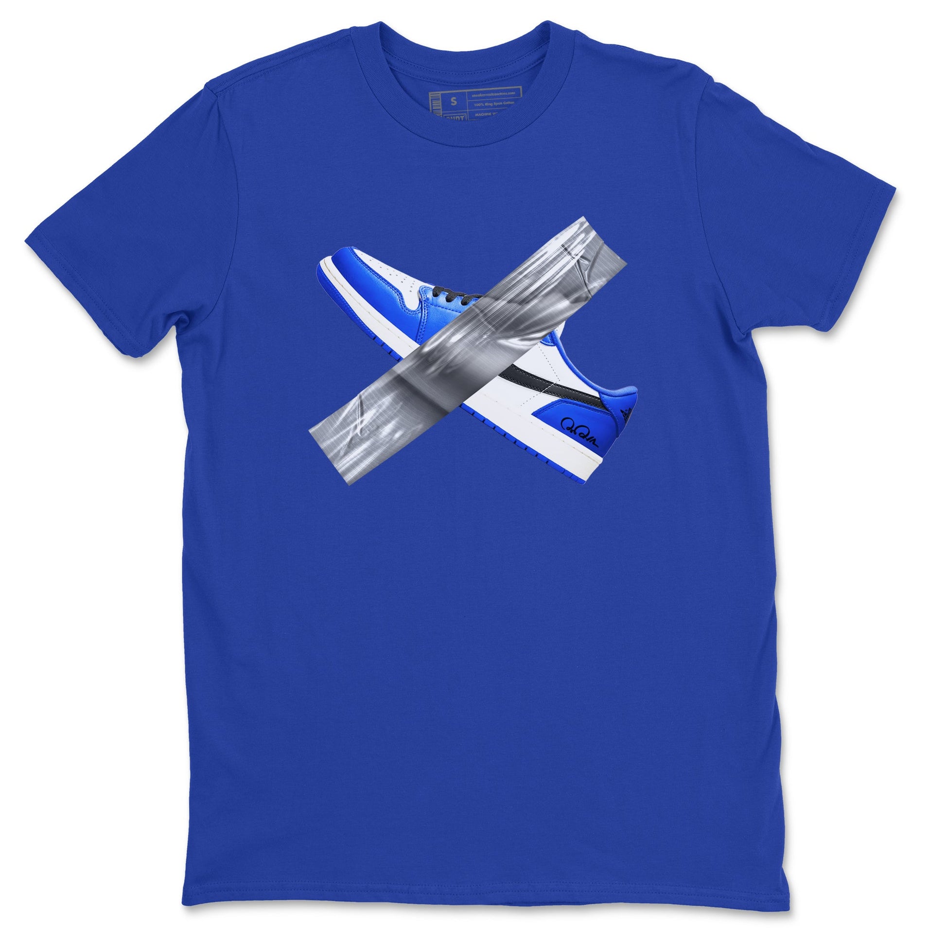 AJ1 Game Royal shirt to match jordans Duct Tape sneaker tees Air Jordan 1 Game Royal SNRT Sneaker Release Tees unisex cotton Royal Blue 2 crew neck shirt