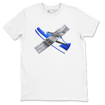 AJ1 Game Royal shirt to match jordans Duct Tape sneaker tees Air Jordan 1 Game Royal SNRT Sneaker Release Tees unisex cotton White 2 crew neck shirt