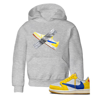 1s Travis Scott Canary shirt to match jordans Duct Tape sneaker tees Air Jordan 1 Travis Scott Canary SNRT sneaker release tees baby toddler Heather Grey 1 cotton Shirt
