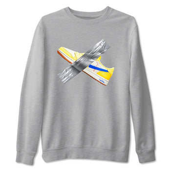 1s Travis Scott Canary shirt to match jordans Duct Tape sneaker tees Air Jordan 1 Travis Scott Canary SNRT Sneaker Release Tees unisex cotton Heather Grey 2 crew neck shirt