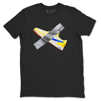 1s Travis Scott Canary shirt to match jordans Duct Tape sneaker tees Air Jordan 1 Travis Scott Canary SNRT Sneaker Release Tees unisex cotton Black 2 crew neck shirt