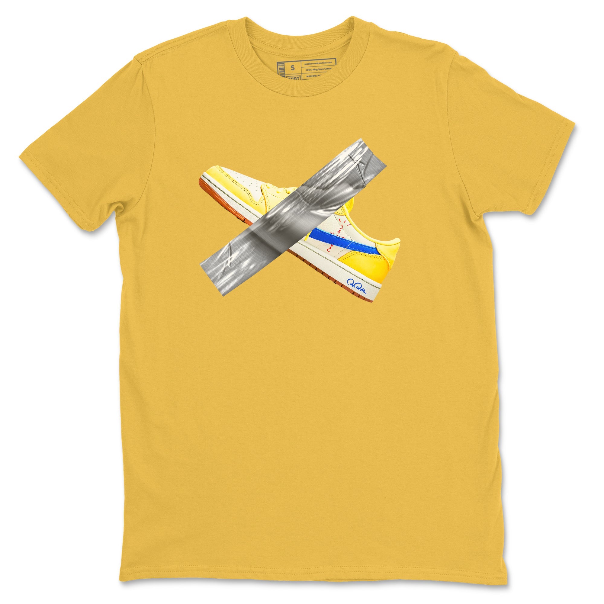 1s Travis Scott Canary shirt to match jordans Duct Tape sneaker tees Air Jordan 1 Travis Scott Canary SNRT Sneaker Release Tees unisex cotton Daisy 2 crew neck shirt