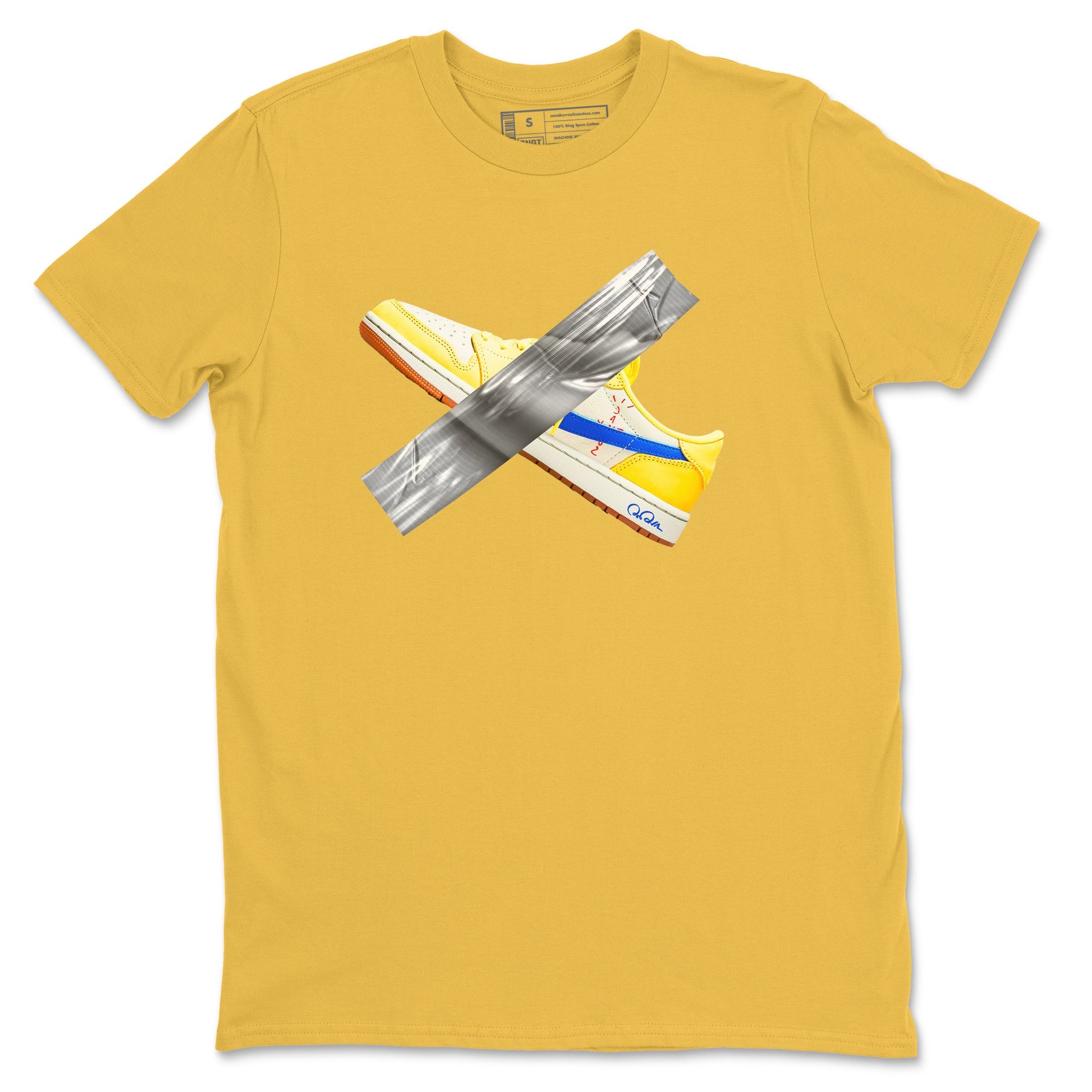 1s Travis Scott Canary shirt to match jordans Duct Tape sneaker tees Air Jordan 1 Travis Scott Canary SNRT Sneaker Release Tees unisex cotton Daisy 2 crew neck shirt