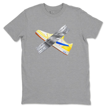 1s Travis Scott Canary shirt to match jordans Duct Tape sneaker tees Air Jordan 1 Travis Scott Canary SNRT Sneaker Release Tees unisex cotton Heather Grey 2 crew neck shirt
