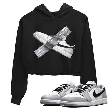 1s Wolf Grey shirts to match jordans Duct Tape sneaker match tees Air Jordan 1 Wolf Grey SNRT Sneaker Tees streetwear brand Black 1 crop tee