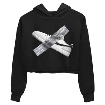 1s Wolf Grey shirts to match jordans Duct Tape sneaker match tees Air Jordan 1 Wolf Grey SNRT Sneaker Tees streetwear brand Black 2 crop tee