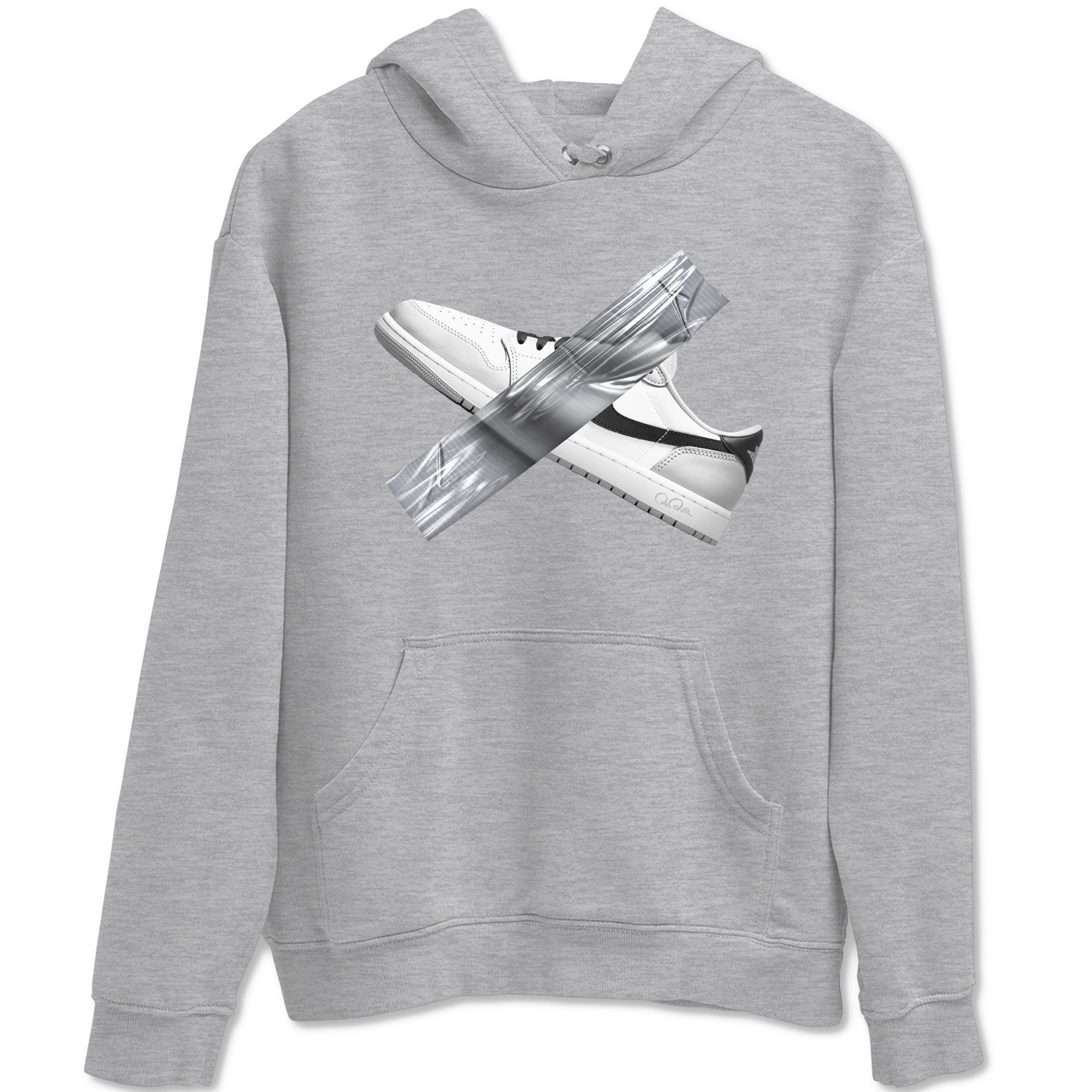 1s Wolf Grey shirts to match jordans Duct Tape sneaker match tees Air Jordan 1 Wolf Grey SNRT Sneaker Tees streetwear brand Heather Grey 2 unisex cotton tee