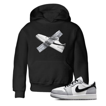 1s Wolf Grey shirts to match jordans Duct Tape sneaker match tees Air Jordan 1 Wolf Grey SNRT Sneaker Tees streetwear brand Baby and Youth Black 1 cotton tee