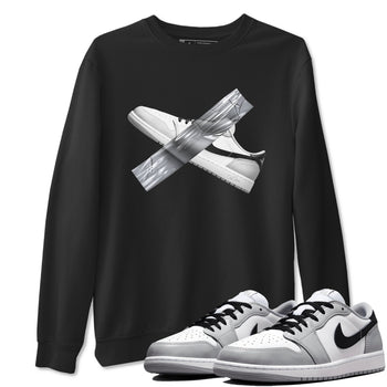 1s Wolf Grey shirts to match jordans Duct Tape sneaker match tees Air Jordan 1 Wolf Grey SNRT Sneaker Tees streetwear brand Black 1 unisex cotton tee