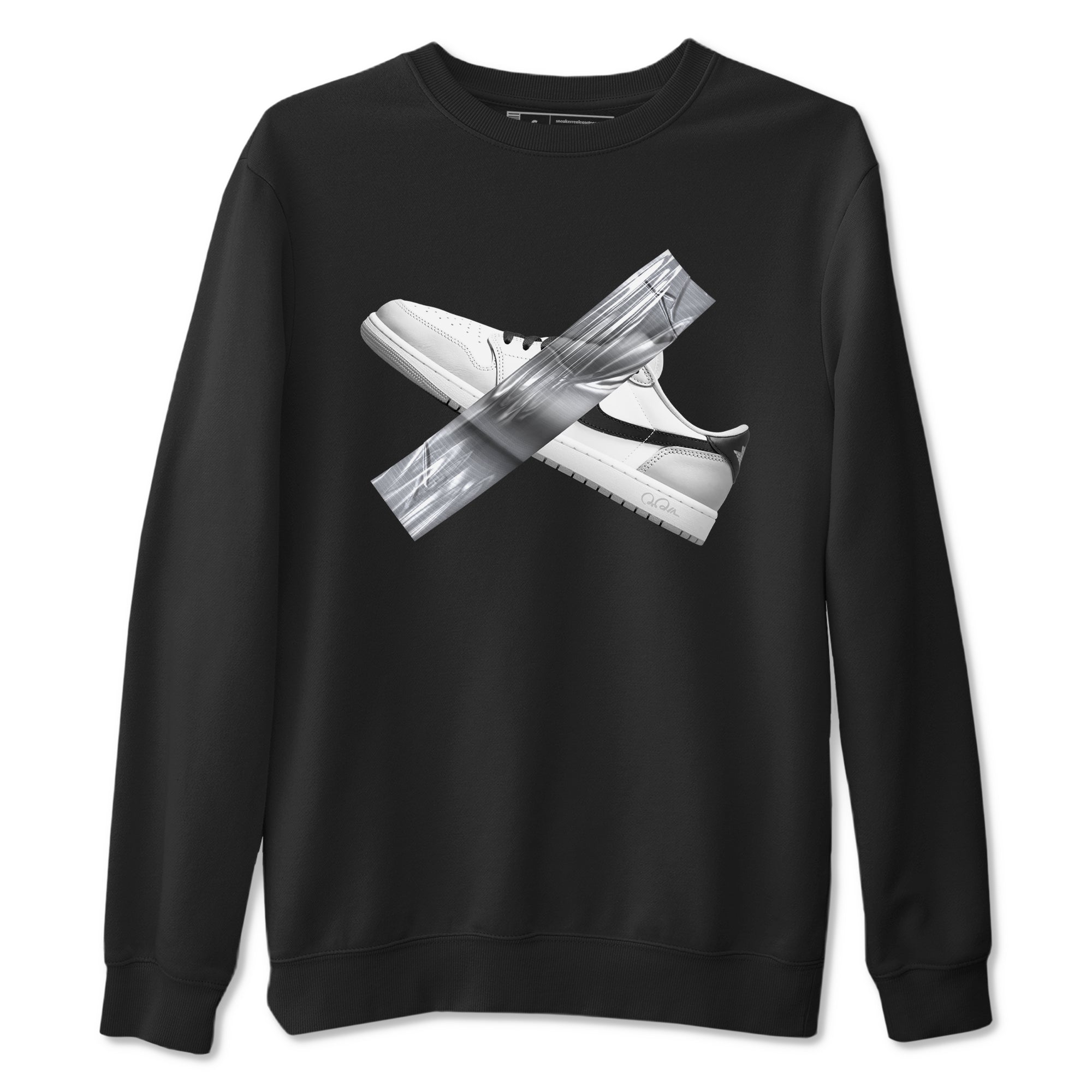 1s Wolf Grey shirts to match jordans Duct Tape sneaker match tees Air Jordan 1 Wolf Grey SNRT Sneaker Tees streetwear brand Black 2 unisex cotton tee