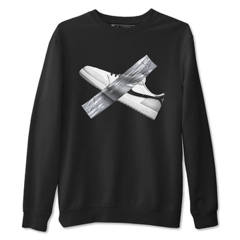 1s Wolf Grey shirts to match jordans Duct Tape sneaker match tees Air Jordan 1 Wolf Grey SNRT Sneaker Tees streetwear brand Black 2 unisex cotton tee