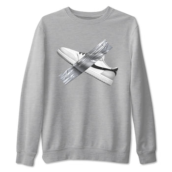 1s Wolf Grey shirts to match jordans Duct Tape sneaker match tees Air Jordan 1 Wolf Grey SNRT Sneaker Tees streetwear brand Heather Grey 2 unisex cotton tee