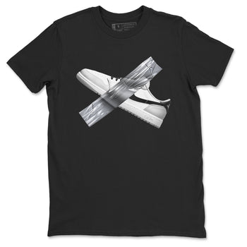 1s Wolf Grey shirts to match jordans Duct Tape sneaker match tees Air Jordan 1 Wolf Grey SNRT Sneaker Tees streetwear brand Black 2 unisex cotton tee