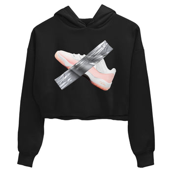 11s Legend Pink shirts to match jordans Duct Tape sneaker match tees Air Jordan 11 Legend Pink SNRT Sneaker Tees streetwear brand Black 2 crop tee
