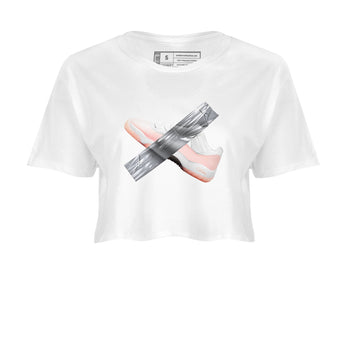 11s Legend Pink shirts to match jordans Duct Tape sneaker match tees Air Jordan 11 Legend Pink SNRT Sneaker Tees streetwear brand White 2 crop tee