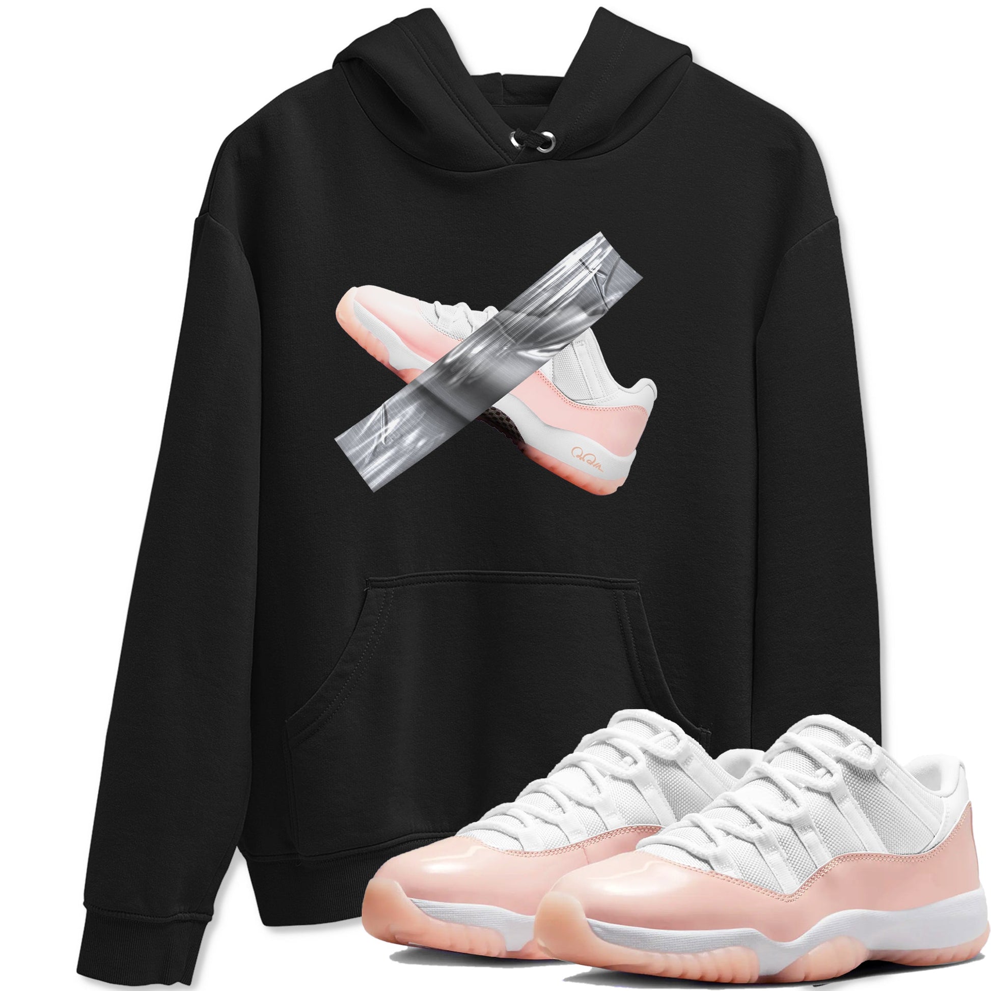 11s Legend Pink shirts to match jordans Duct Tape sneaker match tees Air Jordan 11 Legend Pink SNRT Sneaker Tees streetwear brand Black 1 unisex cotton tee