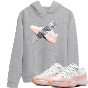 11s Legend Pink shirts to match jordans Duct Tape sneaker match tees Air Jordan 11 Legend Pink SNRT Sneaker Tees streetwear brand Heather Grey 1 unisex cotton tee