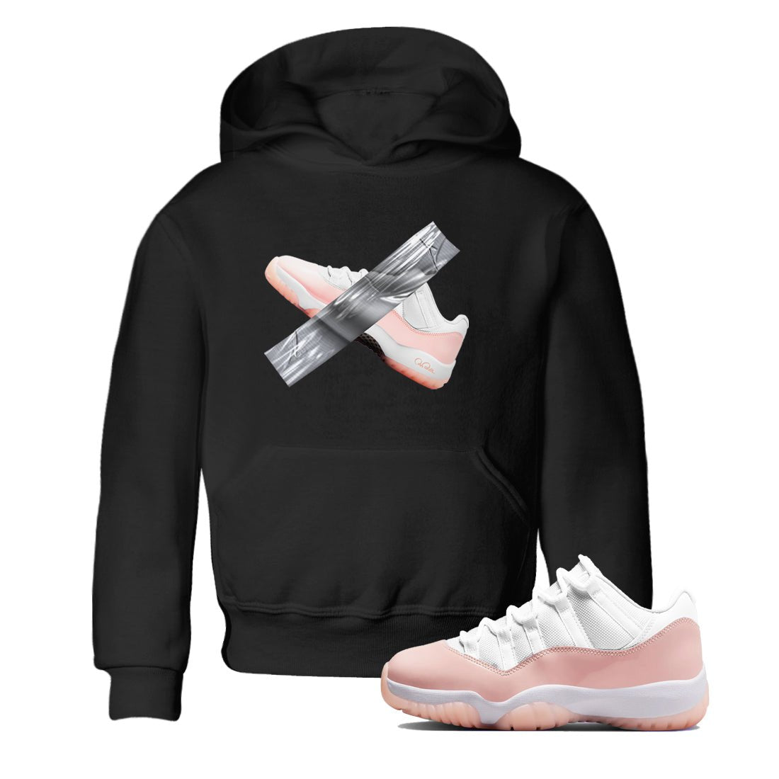 11s Legend Pink shirts to match jordans Duct Tape sneaker match tees Air Jordan 11 Legend Pink SNRT Sneaker Tees streetwear brand Baby and Youth Black 1 cotton tee