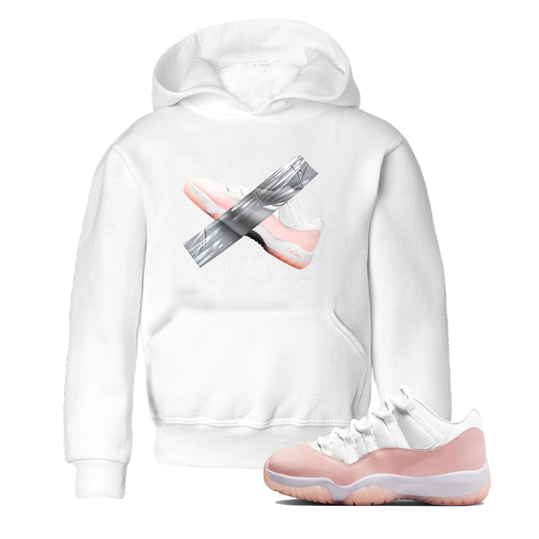 11s Legend Pink shirts to match jordans Duct Tape sneaker match tees Air Jordan 11 Legend Pink SNRT Sneaker Tees streetwear brand Baby and Youth White 1 cotton tee