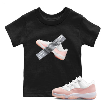 11s Legend Pink shirts to match jordans Duct Tape sneaker match tees Air Jordan 11 Legend Pink SNRT Sneaker Tees streetwear brand Baby and Youth Black 1 cotton tee