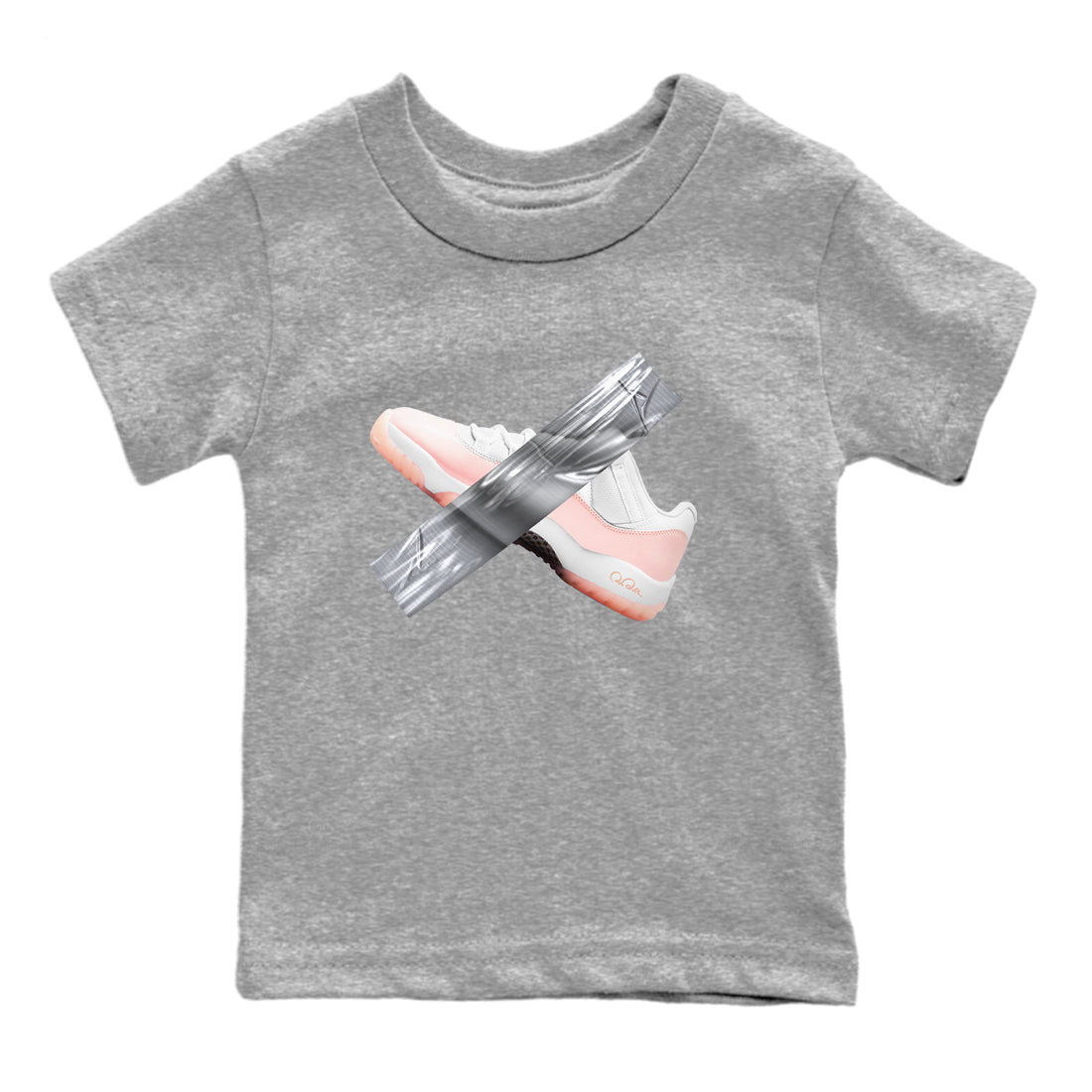 11s Legend Pink shirts to match jordans Duct Tape sneaker match tees Air Jordan 11 Legend Pink SNRT Sneaker Tees streetwear brand Baby and Youth Heather Grey 2 cotton tee