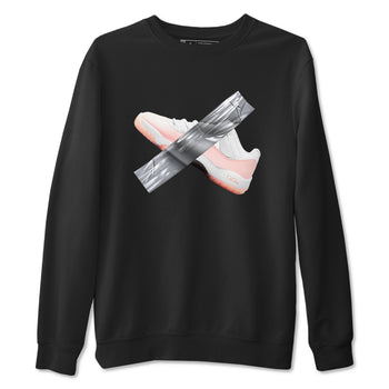 11s Legend Pink shirts to match jordans Duct Tape sneaker match tees Air Jordan 11 Legend Pink SNRT Sneaker Tees streetwear brand Black 2 unisex cotton tee