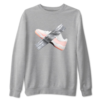 11s Legend Pink shirts to match jordans Duct Tape sneaker match tees Air Jordan 11 Legend Pink SNRT Sneaker Tees streetwear brand Heather Grey 2 unisex cotton tee
