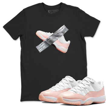 11s Legend Pink shirts to match jordans Duct Tape sneaker match tees Air Jordan 11 Legend Pink SNRT Sneaker Tees streetwear brand Black 1 unisex cotton tee