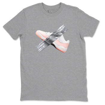 11s Legend Pink shirts to match jordans Duct Tape sneaker match tees Air Jordan 11 Legend Pink SNRT Sneaker Tees streetwear brand Heather Grey 2 unisex cotton tee