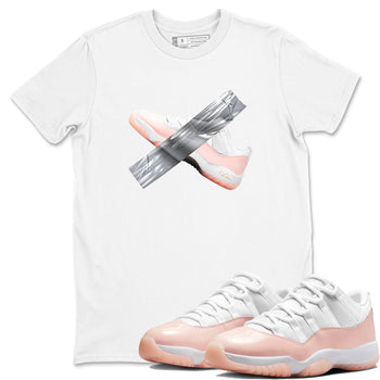 11s Legend Pink shirts to match jordans Duct Tape sneaker match tees Air Jordan 11 Legend Pink SNRT Sneaker Tees streetwear brand White 1 unisex cotton tee