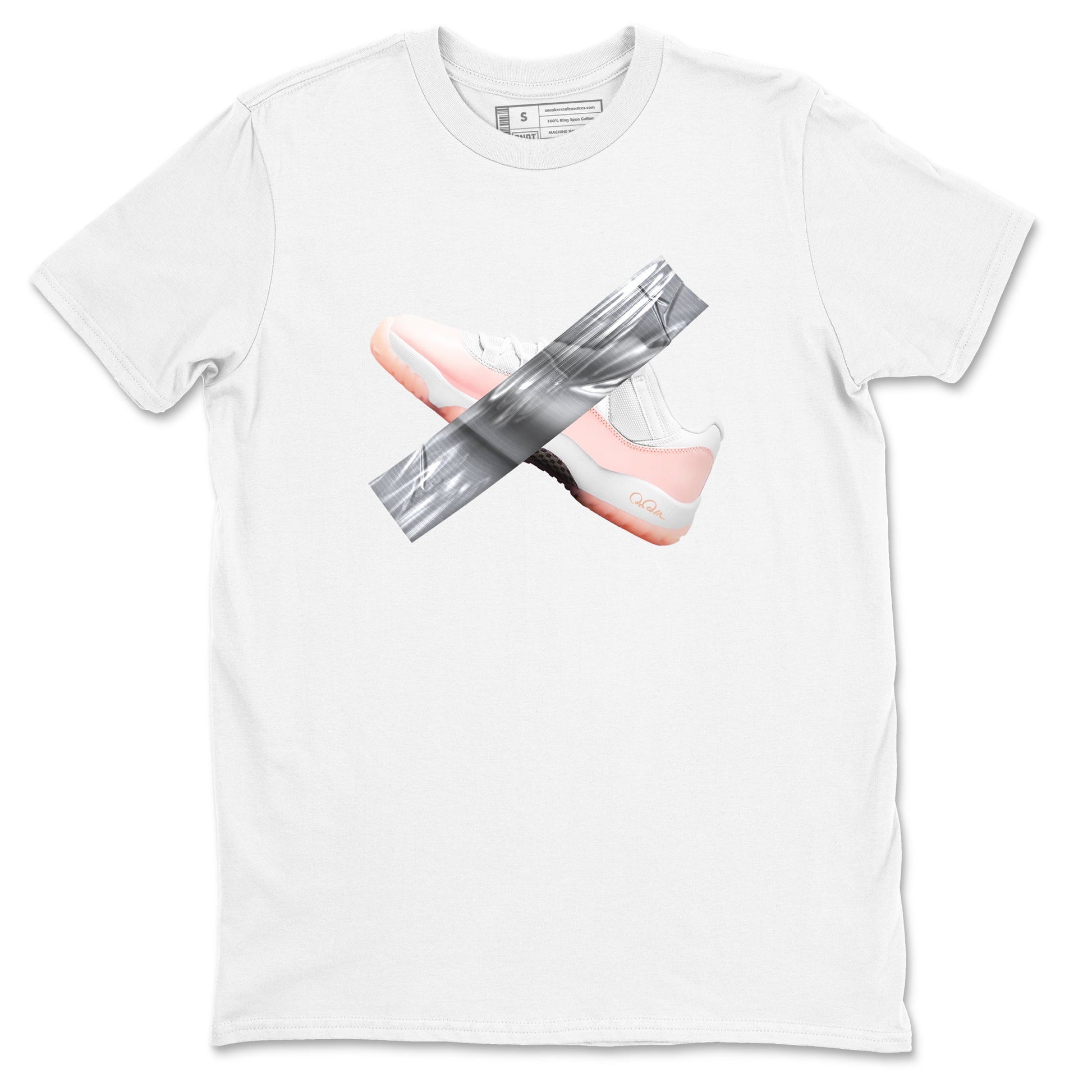 11s Legend Pink shirts to match jordans Duct Tape sneaker match tees Air Jordan 11 Legend Pink SNRT Sneaker Tees streetwear brand White 2 unisex cotton tee