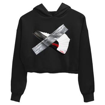 12s Taxi Flip shirts to match jordans Duct Tape sneaker match tees Air Jordan 12 Taxi Flip SNRT Sneaker Tees streetwear brand Black 2 crop tee
