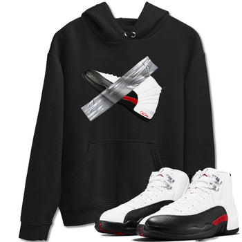 12s Taxi Flip shirts to match jordans Duct Tape sneaker match tees Air Jordan 12 Taxi Flip SNRT Sneaker Tees streetwear brand Black 1 unisex cotton tee